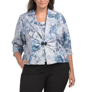 ALEX EVENINGS multi Plus Jacquard Twinset
